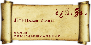 Öhlbaum Zseni névjegykártya